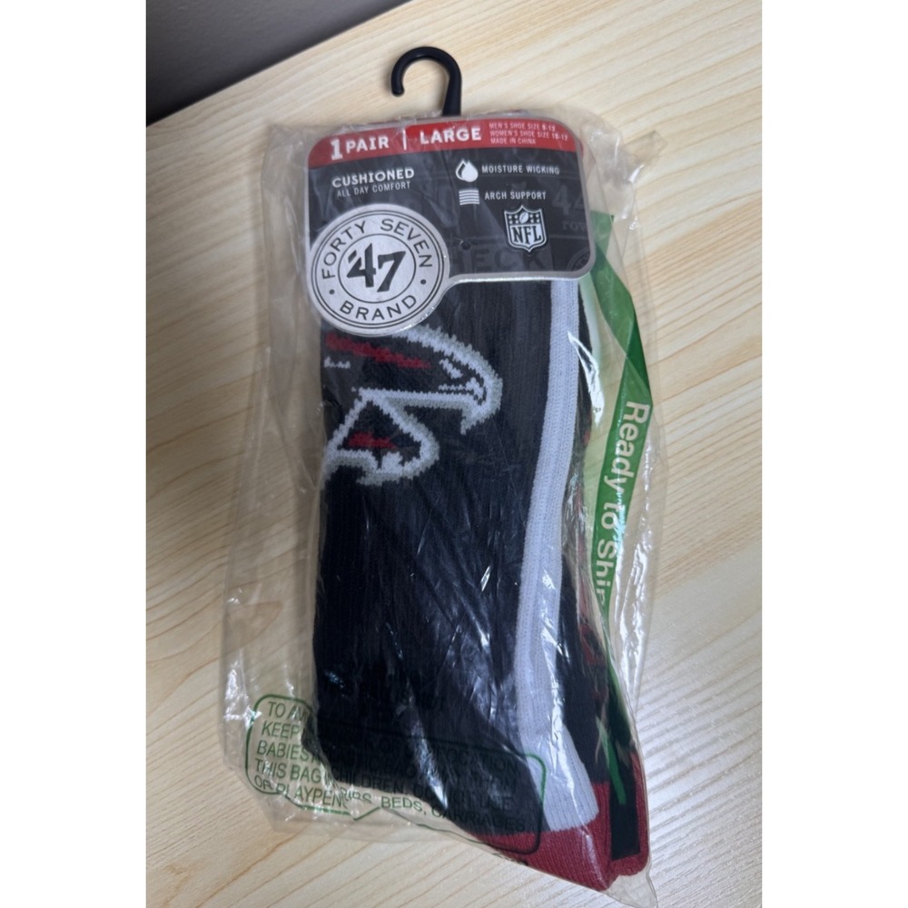 NWT Atlanta Falcons Socks Size 9-13 Men's 10-12 Women's